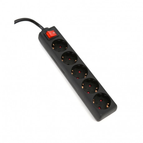 OMEGA POWER STRIP 3M 16A 5 SOCKETS TYPE F SCHUKO GERMAN BLACK[41437]