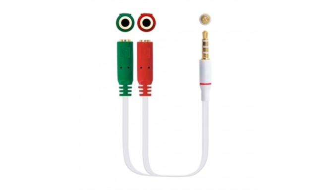 Audiojuhe (3.5 mm) Jagamisjuhe NANOCABLE 10.24.120 Valge Must - 20 cm