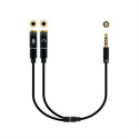 Audiojuhe (3.5 mm) Jagamisjuhe NANOCABLE 10.24.120 Valge Must - 20 cm
