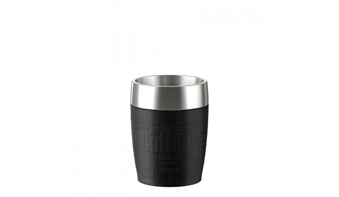 Emsa TRAVEL CUP thermal mug (black/stainless steel, 0.2 liters)