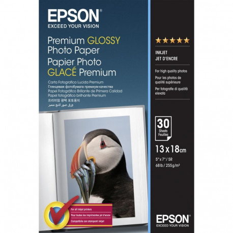 Epson Premium Glossy Photo Papier [255g/m2 ; 13 x 18cm ; 30 arkuszy]