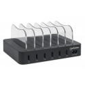 Manhattan 6-porttinen USB-latausasema puhelimille sekä tableteille