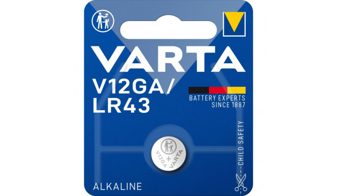 Varta V12GA / LR43 -nööppatarei, 1 tk