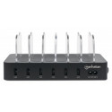 Manhattan 6-porttinen USB-latausasema puhelimille sekä tableteille