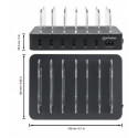 Manhattan 6-porttinen USB-latausasema puhelimille sekä tableteille