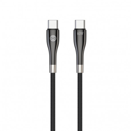Forever Sleek cable USB-C - USB-C 2,0 m 60W black