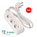 3-socket plugboard without power switch EDM Schuko (3 m)