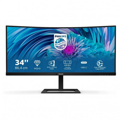 Philips 346E2CUAE/00, LED monitor (86 cm (34 inches), black, AMD Free-Sync, WQHD, 100Hz panel)