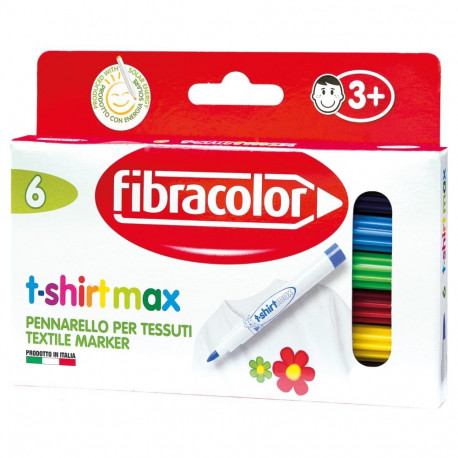 Tekstiilimarkerite komplekt Fibracolor, 6 värvi