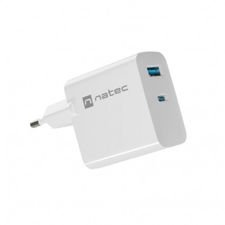 NATEC RIBERA GAN LAADIJA 1x USB-A + 1x USB-C 65W VALGE