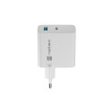 NATEC RIBERA GAN CHARGER 1X USB-A + 1X USB-C 45W WHITE