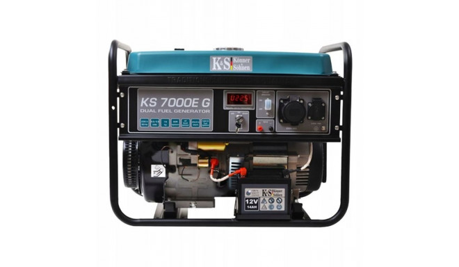 KÖNNER & SÖHNEN hübriidgeneraator (bensiin/LPG) 5.0kW 230V KS 7000E G, elektriline käivitus