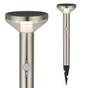 Solar LED lamp with Maclean sensor, matt chrome, IP44, 3 lighting modes, Li-ion 18650 battery 3.7V 1