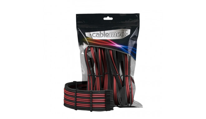 CableMod PRO ModMesh kaabli pikenduskomplekt – must/verepunane