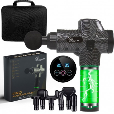 Extralink Massage Gun Pro massaažipüstol 3800 p/min, 6 vahetatavat otsikut