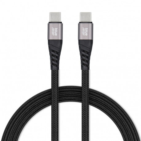 Cable USB C to USB C Blue Star 3A 60W PD QC4.0 with braid 1,2 m TFK-DC-003 black