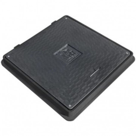 MANHOLE COVER D650MM BLACK SQ.(A15) 1.5T
