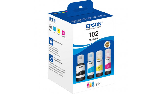 Epson 102 EcoTank -mustepullopakkaus, 4 väriä