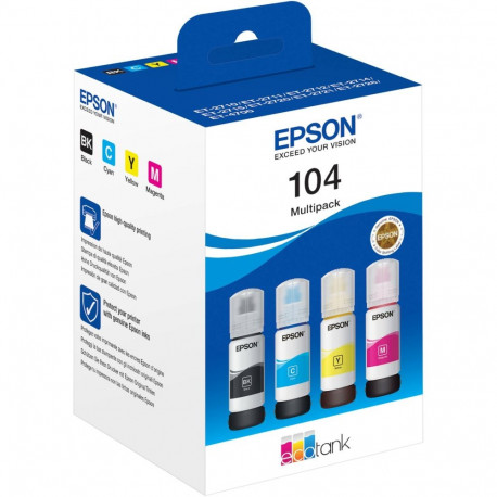 Epson 104 EcoTank -mustepullopakkaus, 4 väriä