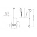 Multibrackets M Ceiling Mount Pro MBC1U VESA 400 -kattokiinnike 40-65" näytöille