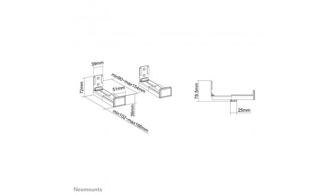 Neomounts by Newstar AWL29-550BL1 universaalne soundbari kinnitus