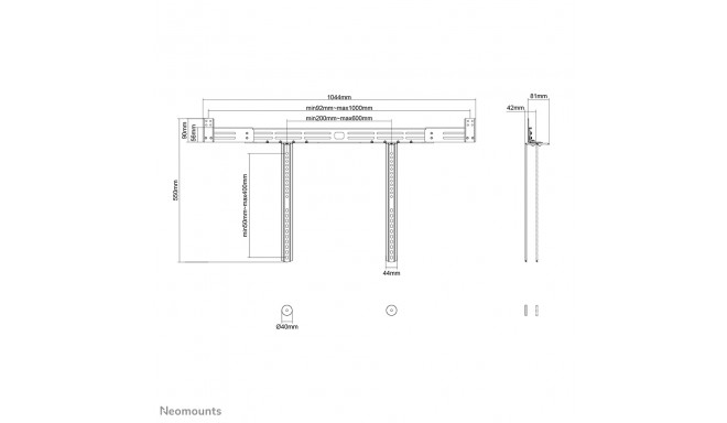 Neomounts by Newstar AWL29-750BL1 universaalne soundbari kinnitus.