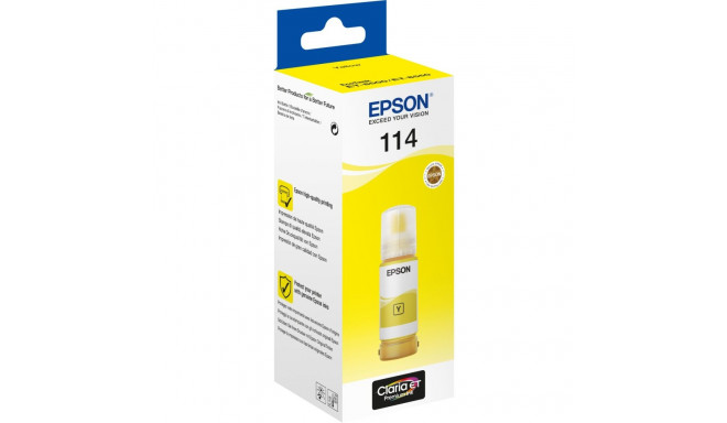 Epson 114 EcoTank -mustepullo, keltainen