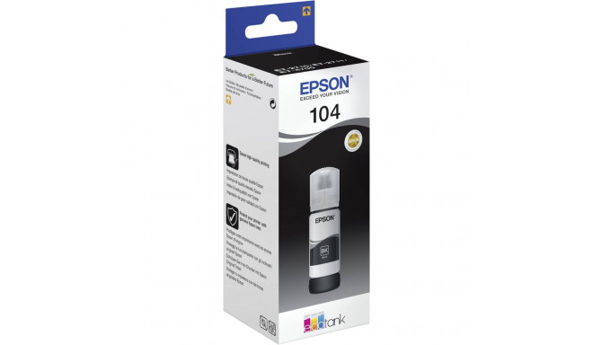 Epson 104 EcoTank -mustepullo, musta