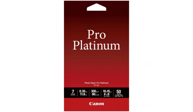 Canon PT-101 Pro Platinum Photo Paper -valokuvapaperi, 10 x 15 mm, 50 arkkia