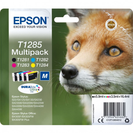 Epson T1285 tindikasseti komplekt, 4 värvi