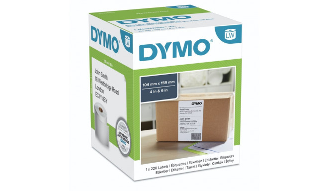 Dymo LabelWriter 4XL -saatekleebised 104 mm x 159 mm, 220 kleebist, valge