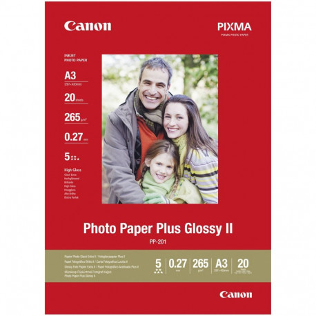 Canon PP-201 läikiv II fotopaber Plus, A3, 20 lehte