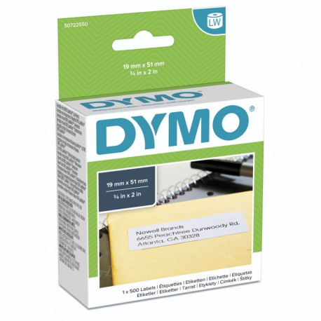 Dymo LabelWriter -monikäyttötarra 19 x 51 mm, 500 tarraa, valkoinen