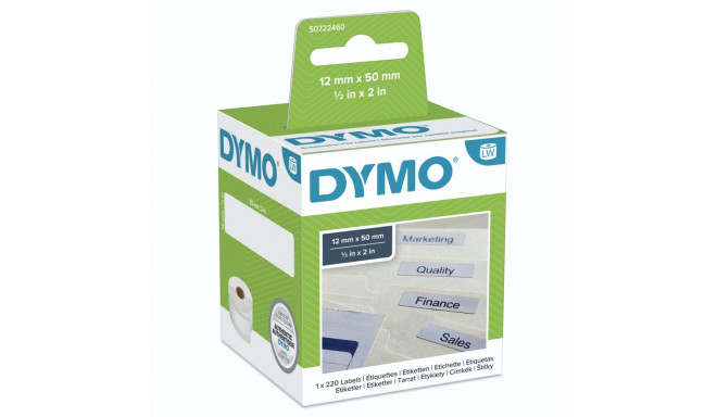 Dymo LabelWriter -riputamiskaanetikett 50 x 12 mm, 220 etiketti, valge