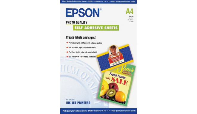 Epson isekleepuv fotopaber, A4, 10 tk