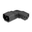 Toiteüleminek C14 - C13, 10A IEC 60320 nurgaga must
