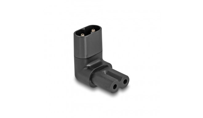 Toiteüleminek C8 - C7, 2.5A IEC 60320 nurgaga üles must