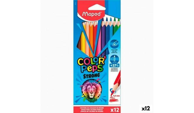 Värvilised pliiatsid Maped Color' Peps Strong Mitmevärviline 12  Tükid, osad (12 Ühikut)
