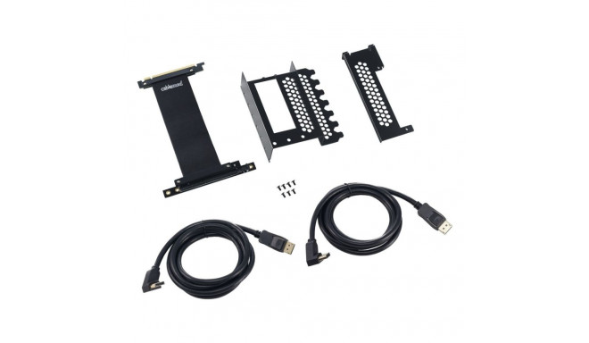 CableMod vertikaalne graafikakaardi hoidik koos PCIe x16 tõstukabliga, 2x DisplayPort - must
