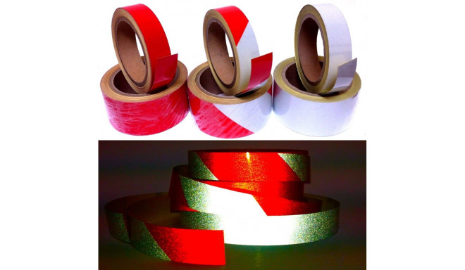 Reflex tape 50 mm x 10 m, black/yellow.
