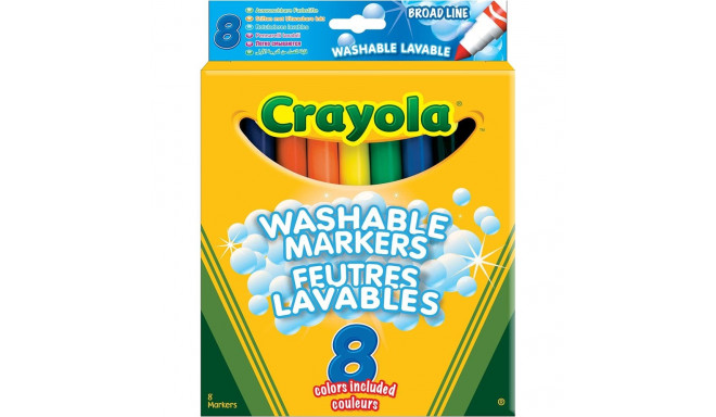 CRAYOLA 8 krāsu nomazgājami flomasteri