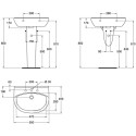 BASIN HUNG ULYSSE S 55X45 WHITE