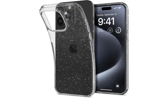 Spigen Liquid Crystal iPhone 15 Pro Case - Clear Glitter