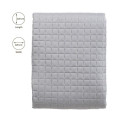 BEDSPREAD MICRO 220X220 CM SQUARES GREY