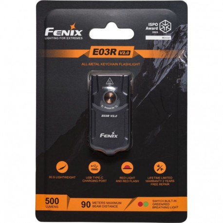 Fenix E03R V2.0 -võtmehoidja taskulamp, 500 lm