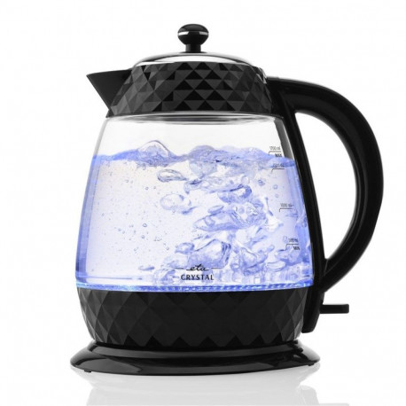 ETA Crystal Kettle 315490000 Electric, 2200 W, 1.7 L, Glass, 360 rotational base, Glass/Black
