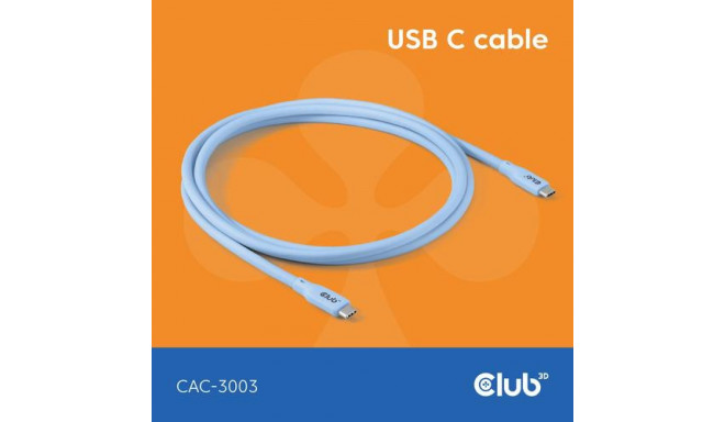 CLUB3D USB C cable blue