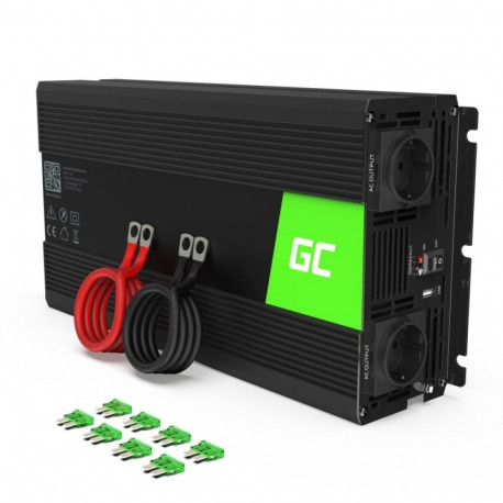 Green Cell INV19 toiteadapter/inverter Auto 1500 W Must