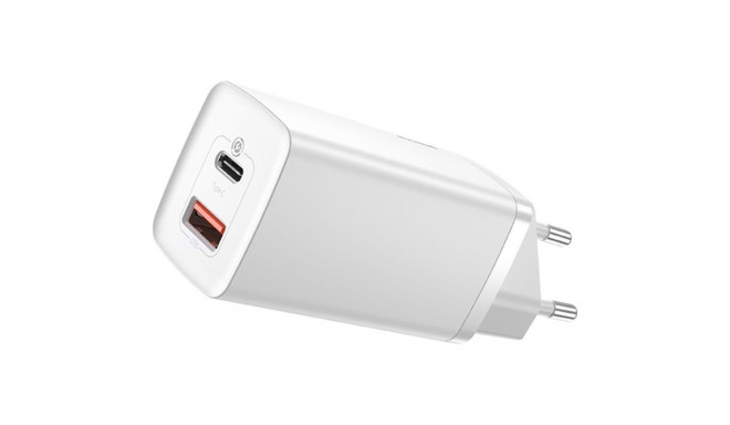 Baseus Wall Quick Charger GaN2 Lite 65W USB + USB-C QC4+ PD3.0 SCP FCP AFC  White