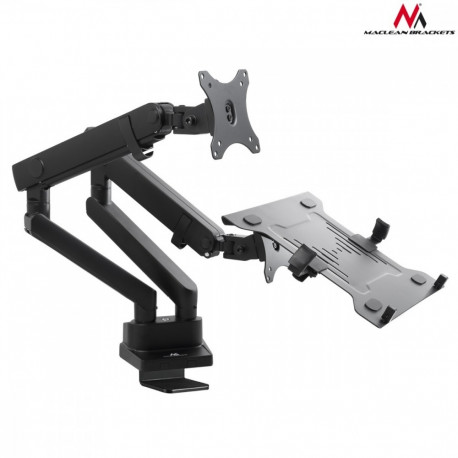 The Maclean MC-813 is a high-quality dual desk mount designed to hold one monitor a
